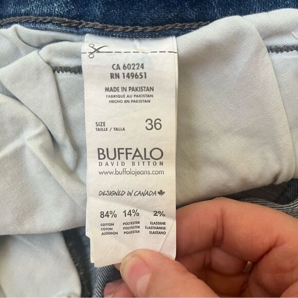 Buffalo David Bitton Parker-X Blue Slim-fit Stretch Denim Shorts Size W36 - Picture 6 of 6